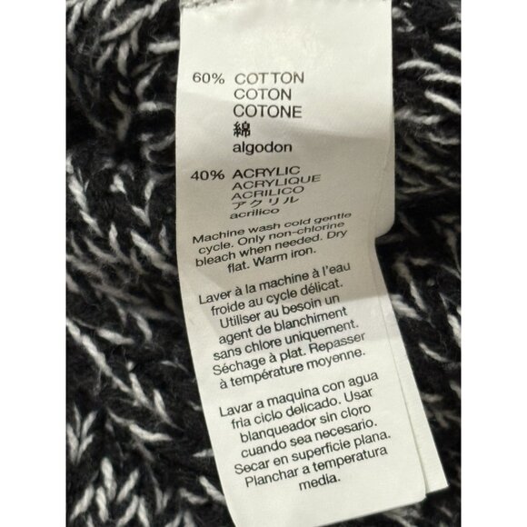 Gap Tunic Long Sleeve Sweater Women XL Black White Blended Color Knit - Picture 8 of 8